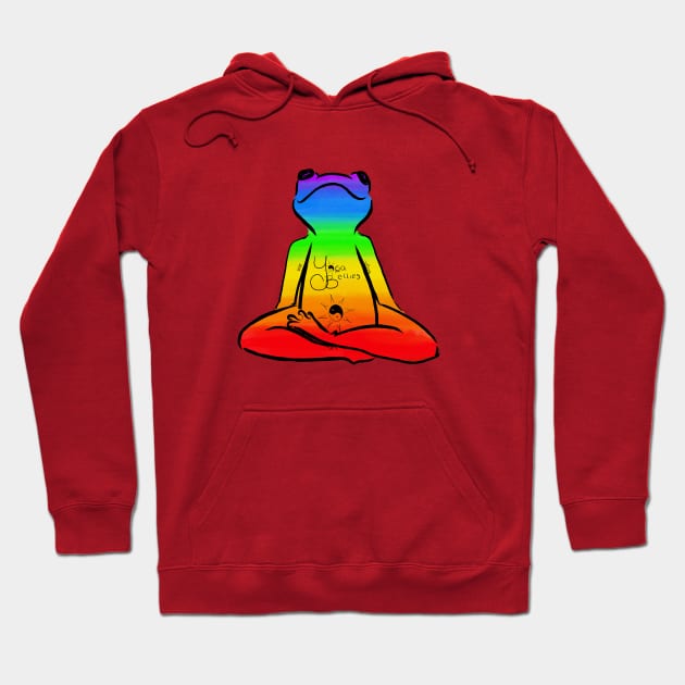 Yoga Bellies Meditation Rainbow Frog Hoodie by Gypsy Girl Design